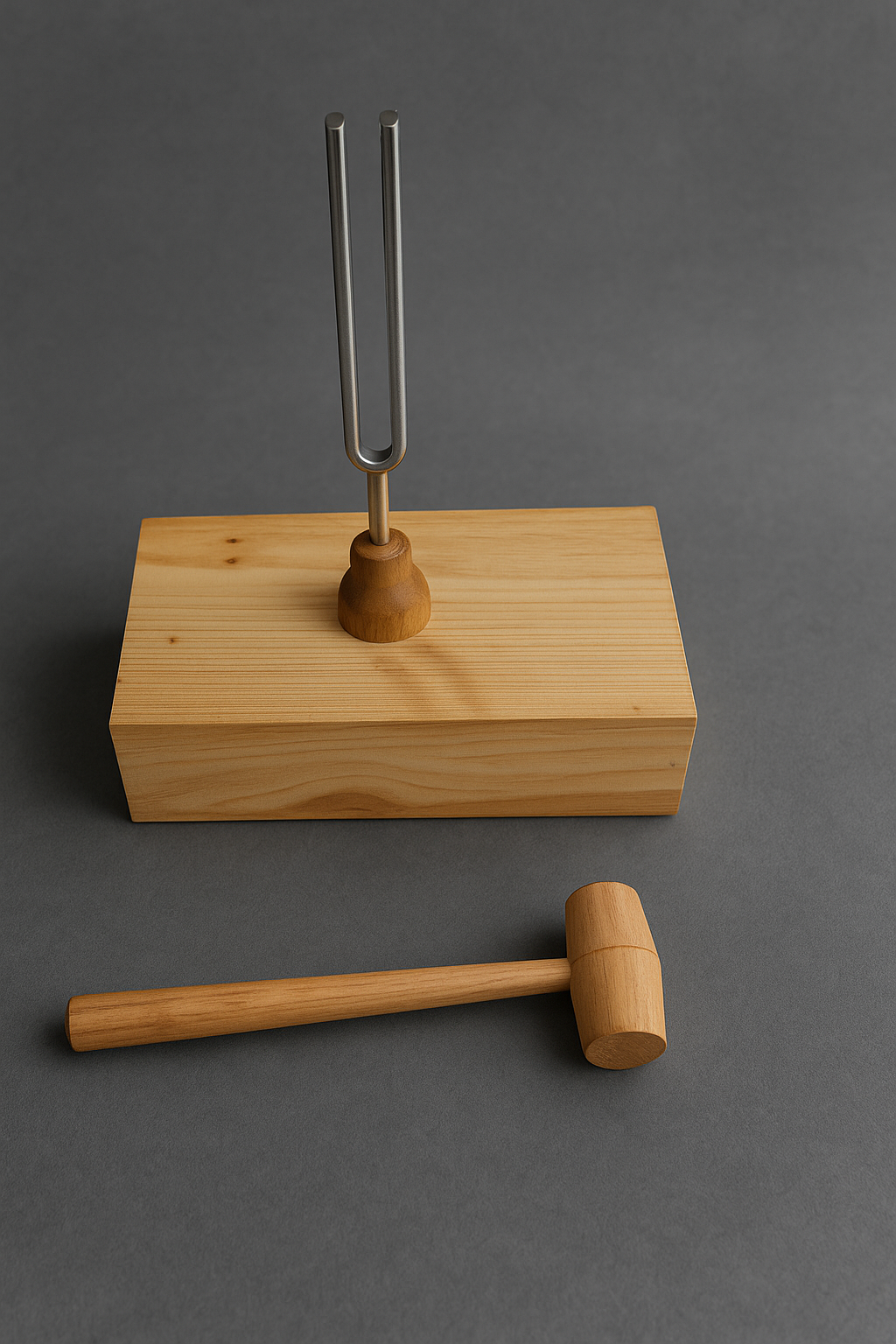 Tunning Fork With Wooden Base